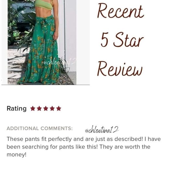 NEW Floral Bohemian Wide Leg Belted Palazzo Pants - Picture 3 of 4